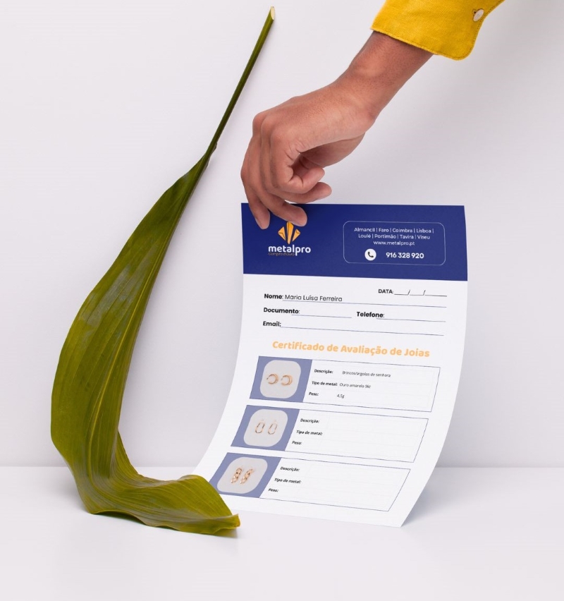 Certificado de joias
